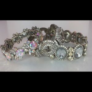 3 Rhinestone bracelets, one is AB crystal